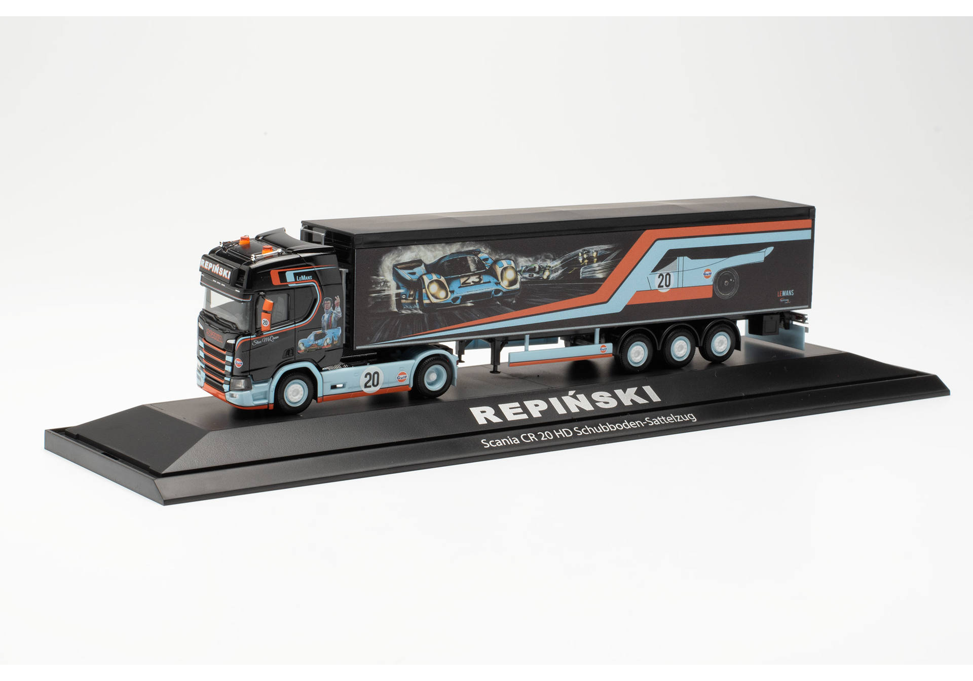 Scania CR 20 HD walking floor semitrailer "Repinski / Le Mans" (Poland/Kosciernzyna)
