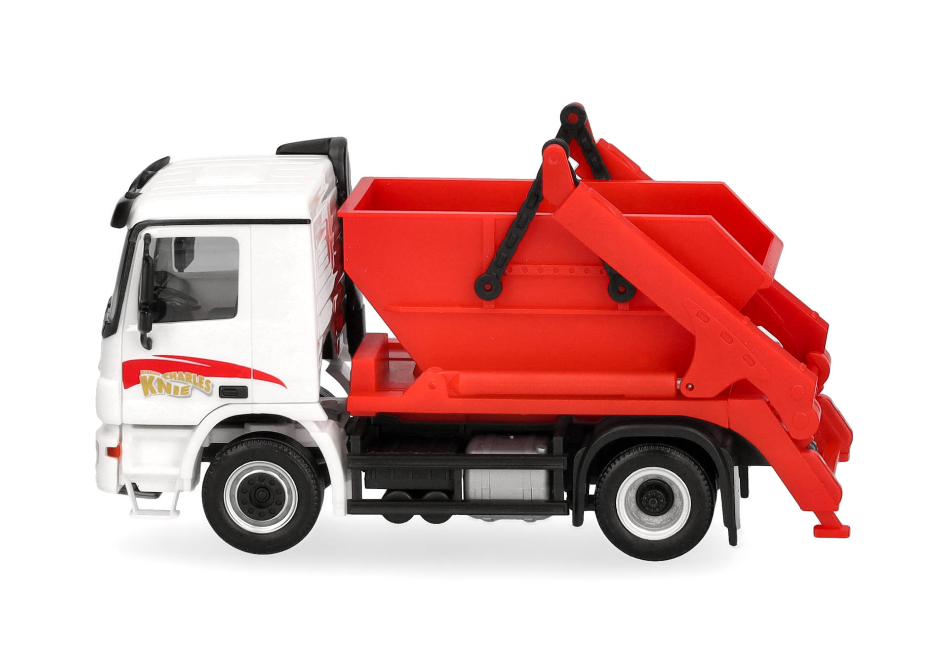 Spielzeug-LKW, Kipper, Baufahrzeug, roter LKW, Plastikmodell,  Spielzeug-LKW, Kipper-LKW, Baustellenfahrzeug, roter Anhänger, Plastik