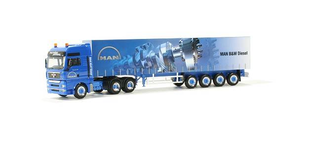 MAN TGA XXL Euro box semitrailer 4a "MAN B&W Diesel"