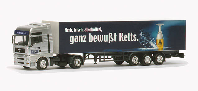 MAN TGA XXL box semitrailer "Kelts"