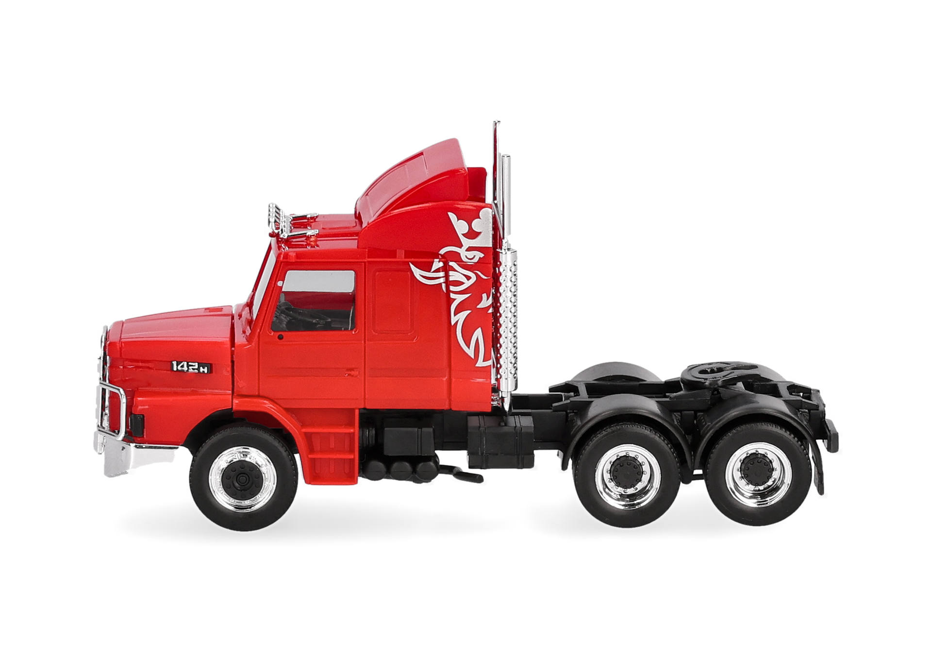 Scania Hauber 142 rigid tractor 3axles, red