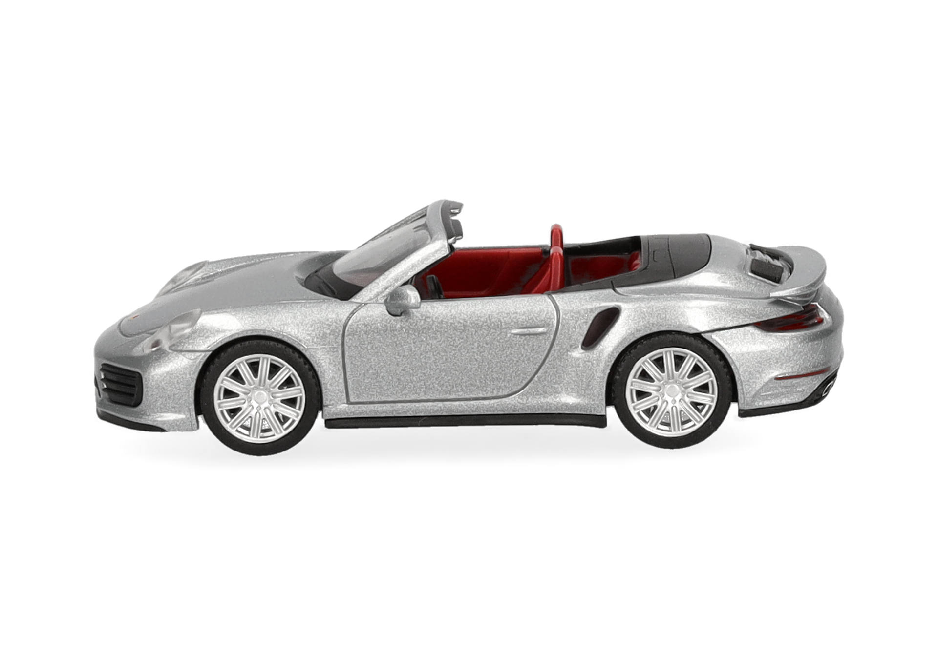 toy car, convertible, silver, red interior, diecast model