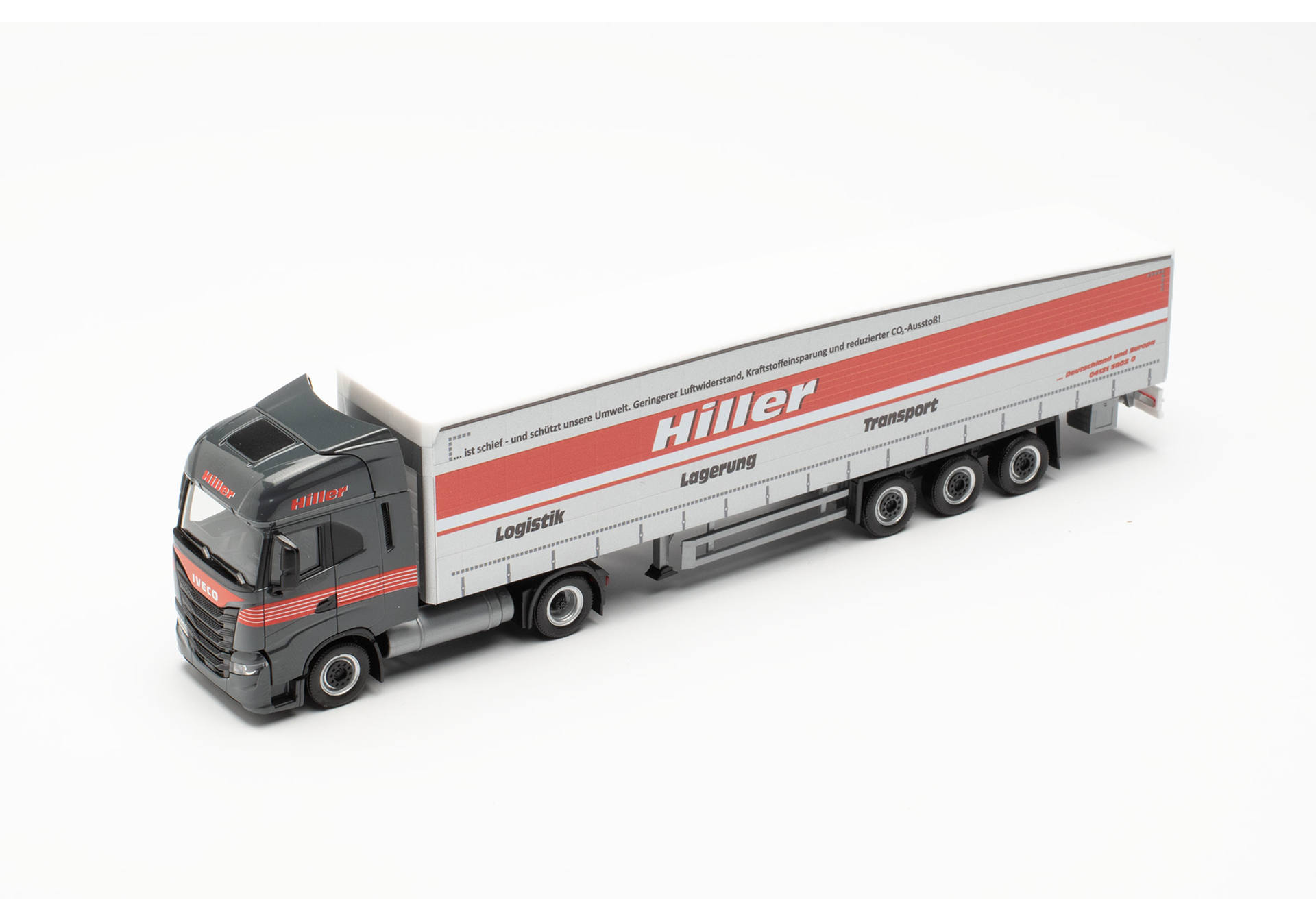 Iveco S-Way Schmitz Ecoflex semitrailer truck „Hiller Logistik“ (Niedersachsen/Lüneburg)