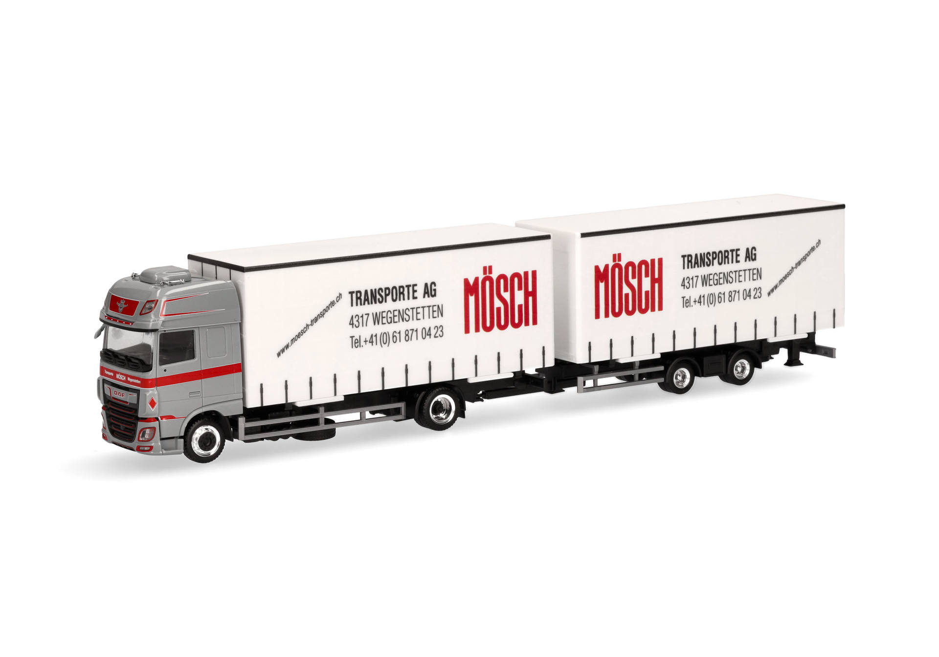 DAF XF SSC volume curtain canvas truck "Mösch" (Swiss)