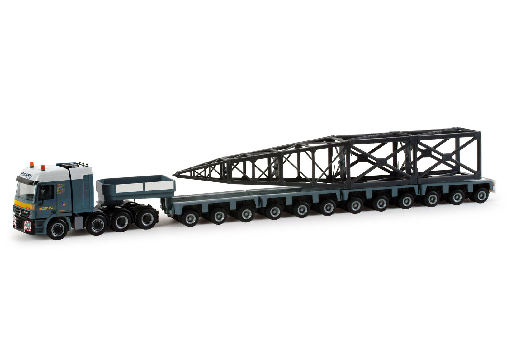 Mercedes-Benz Actros L 02 low boy semitrailer "Friderici"