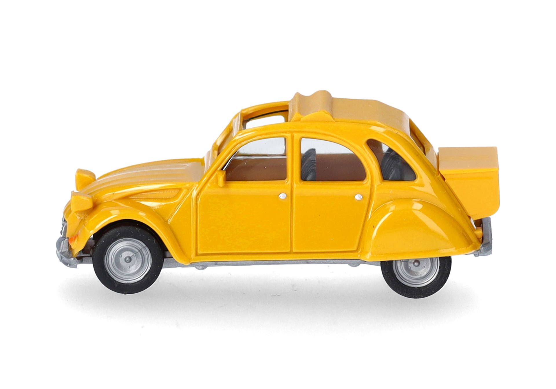 Citroen 2CV with Queue, jaune mimosa