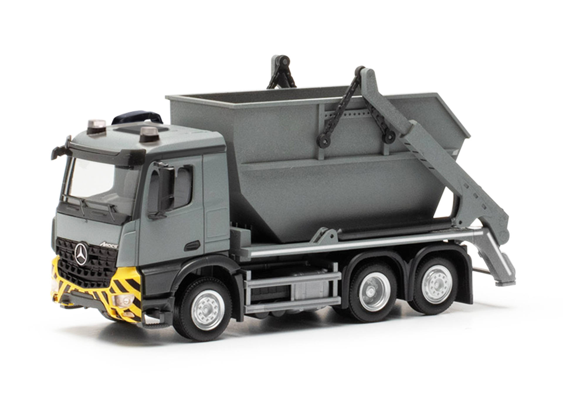 Mercedes-Benz Arocs M skip loader AK16, grey/yellow