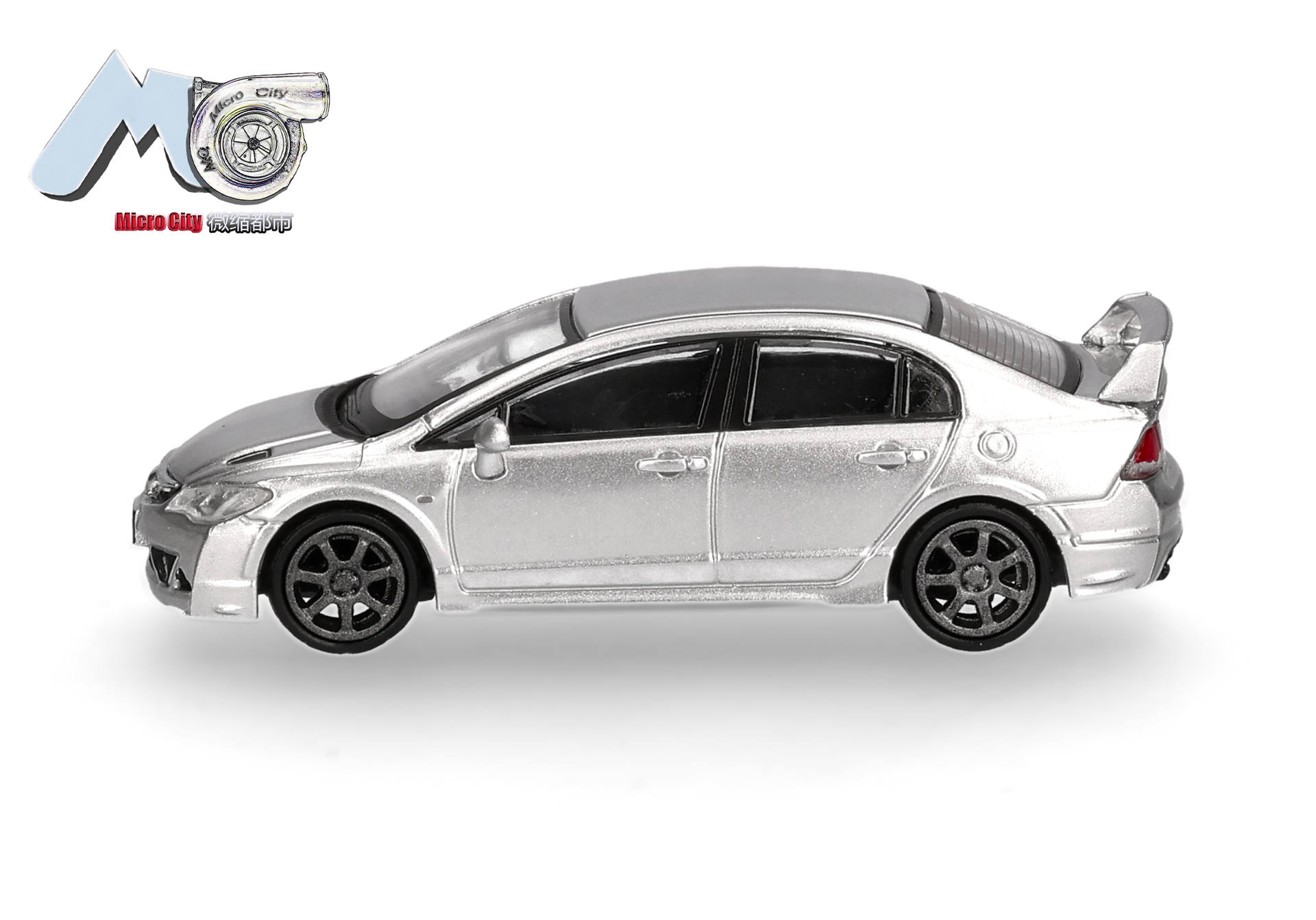 toy, model car, silver color, sedan, coupe spoiler