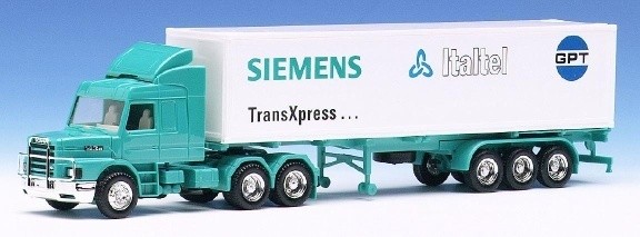 Scania Hauber Facelift 142 H TL Container saddle train 3A/3A
