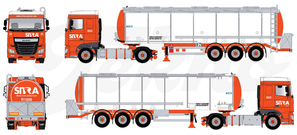 DAF XF 106 SC tank semitrailer "Sitra"