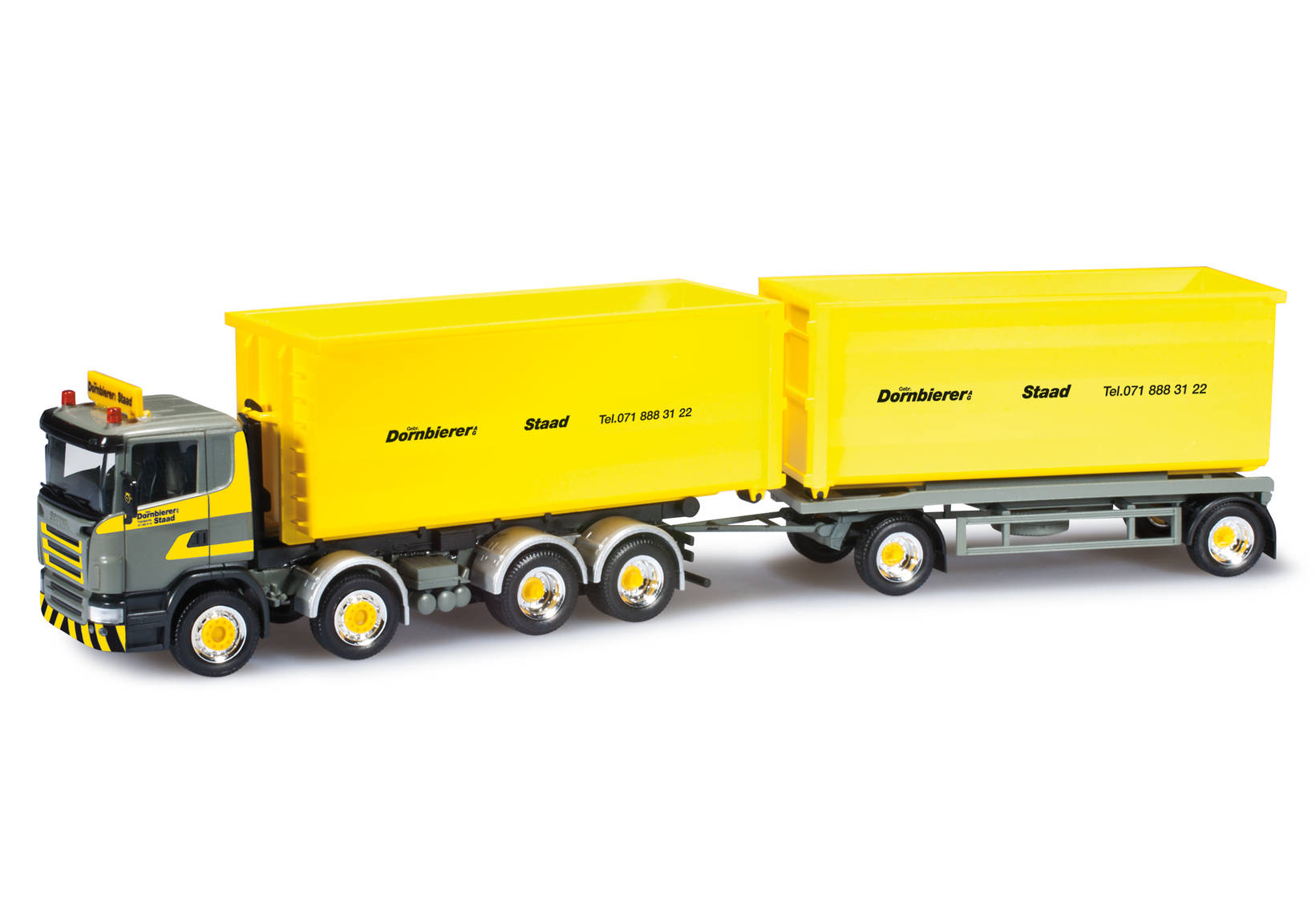 Scania M 04 roll-off container truck with trailer "Dornbierer" (CH)