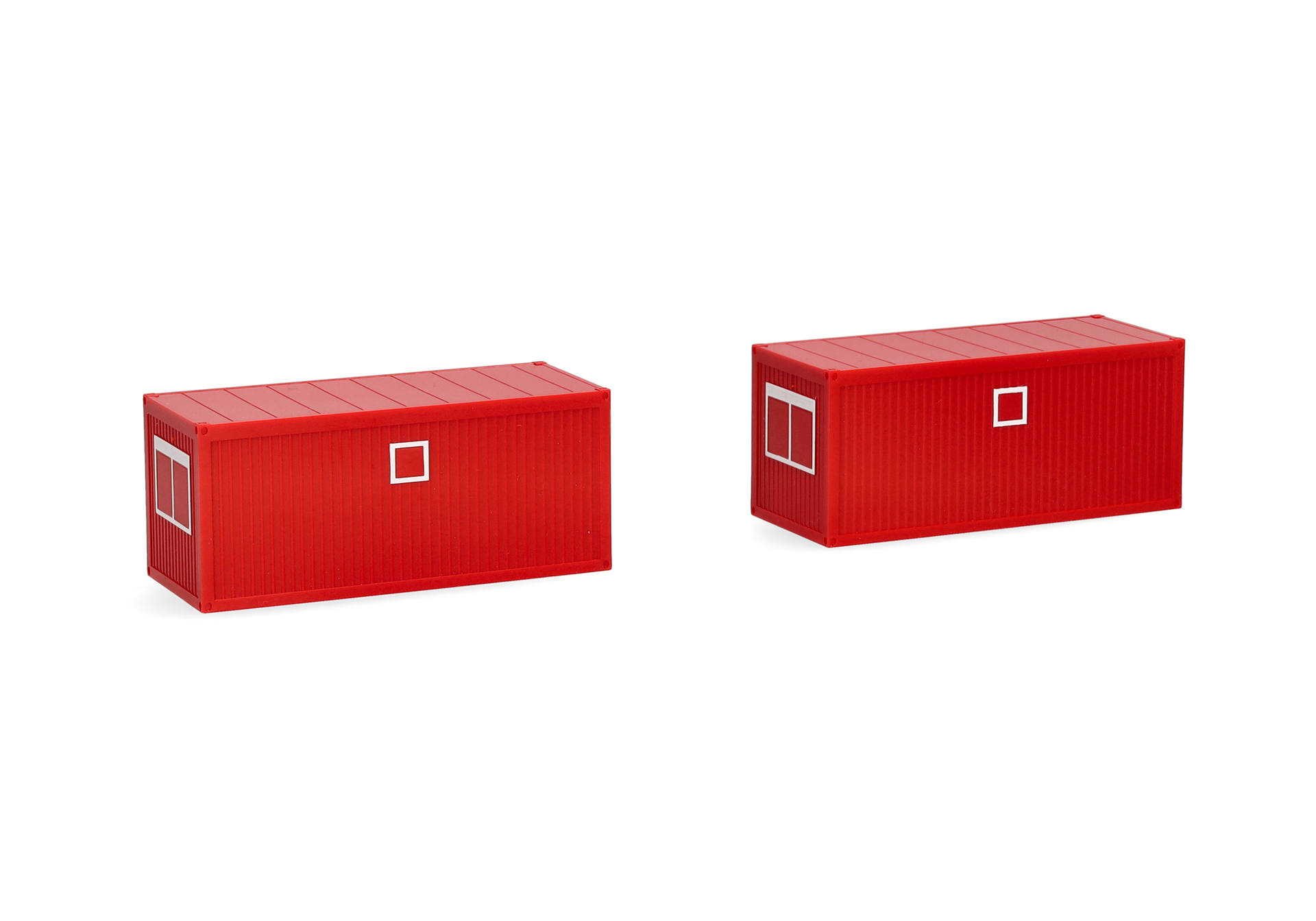 2x 20ft Baucontainer, rot