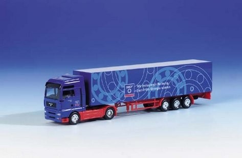 MAN TGA XXL Euro box semitrailer "SKF"