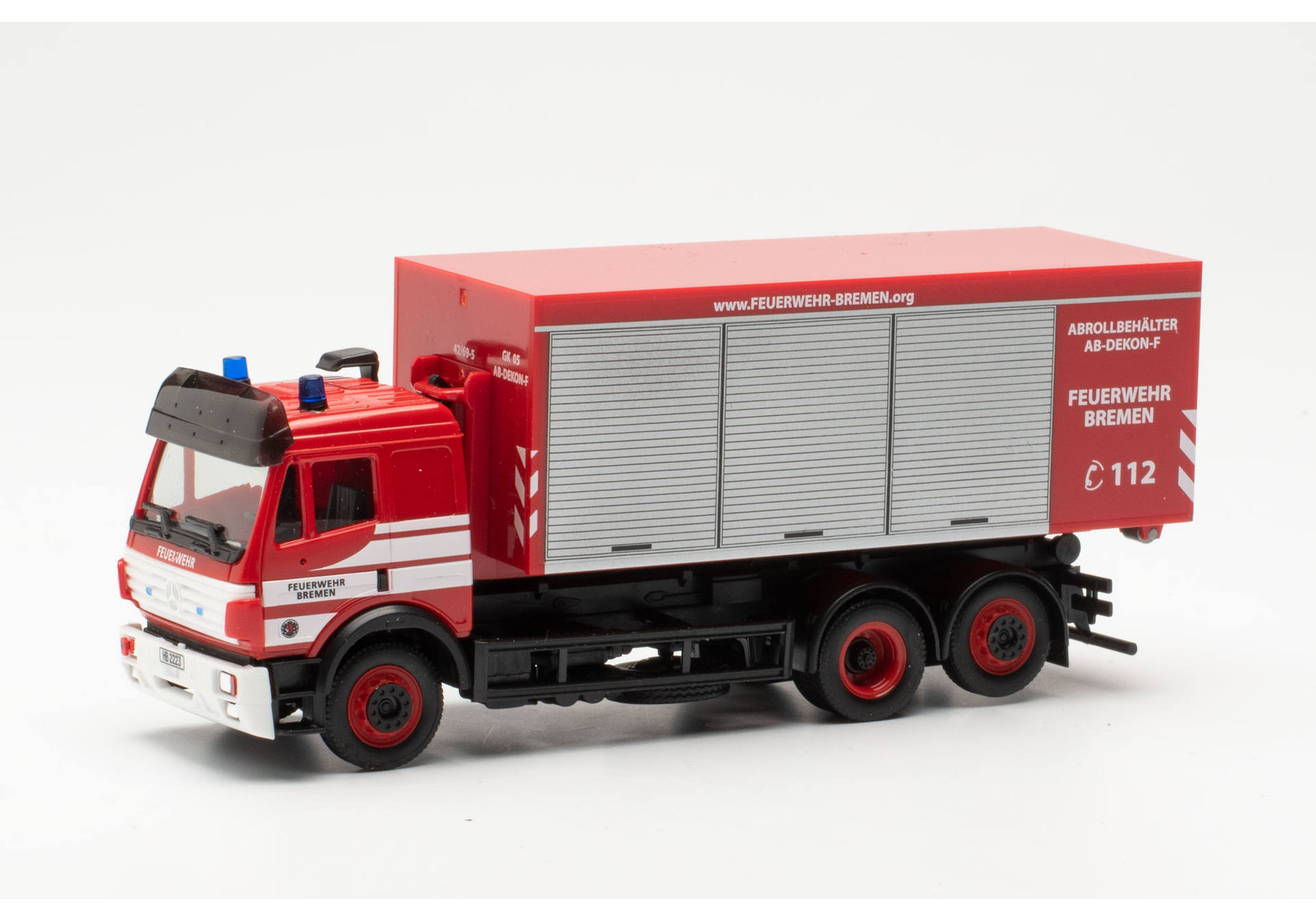 Mercedes-Benz SK 94 roll-off container truck 3axles "Feuerwehr Bremen/AB-Dekon-F"