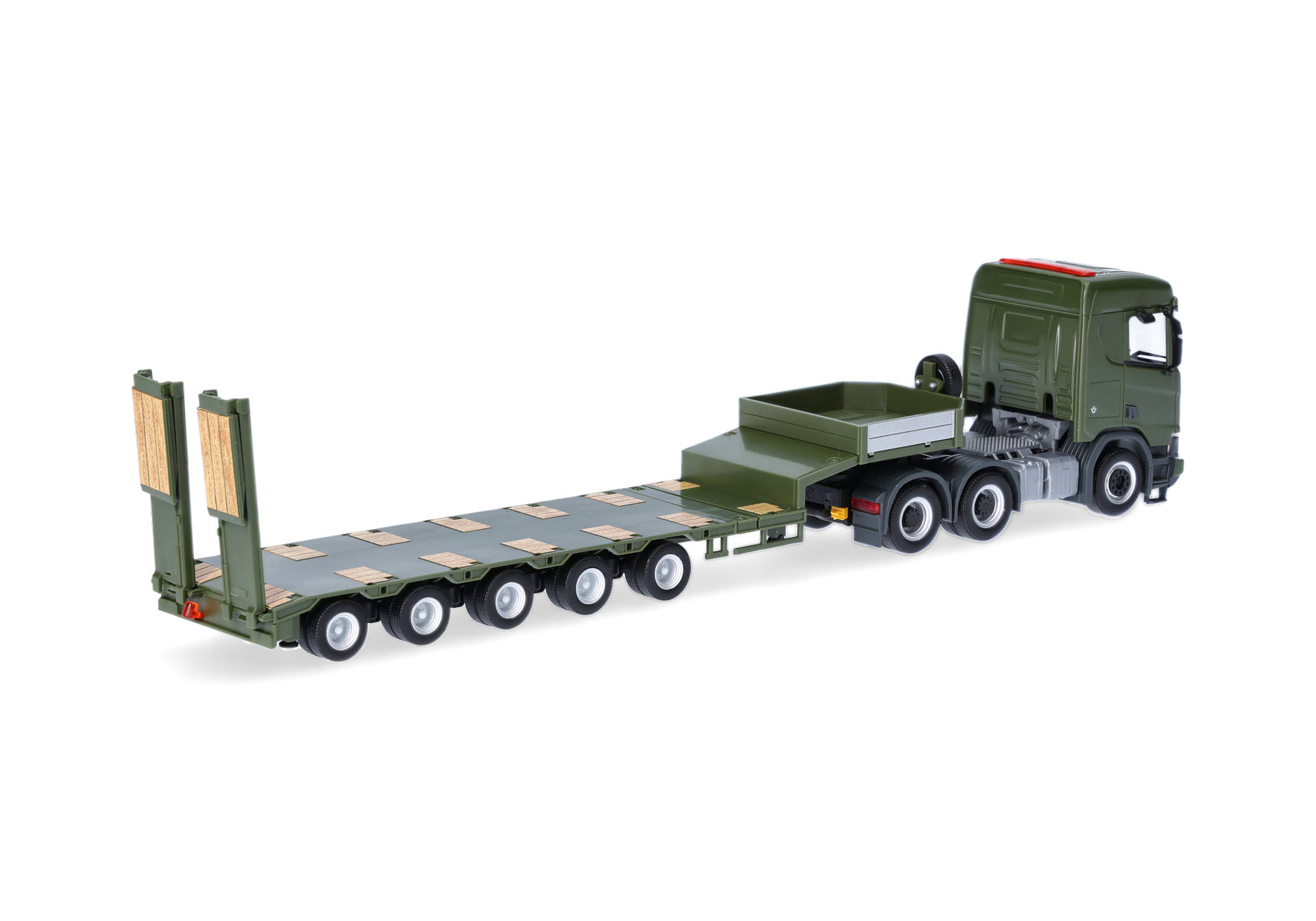 Scania CR 20 low roof, semi low boy semitrailer "Czech Army"