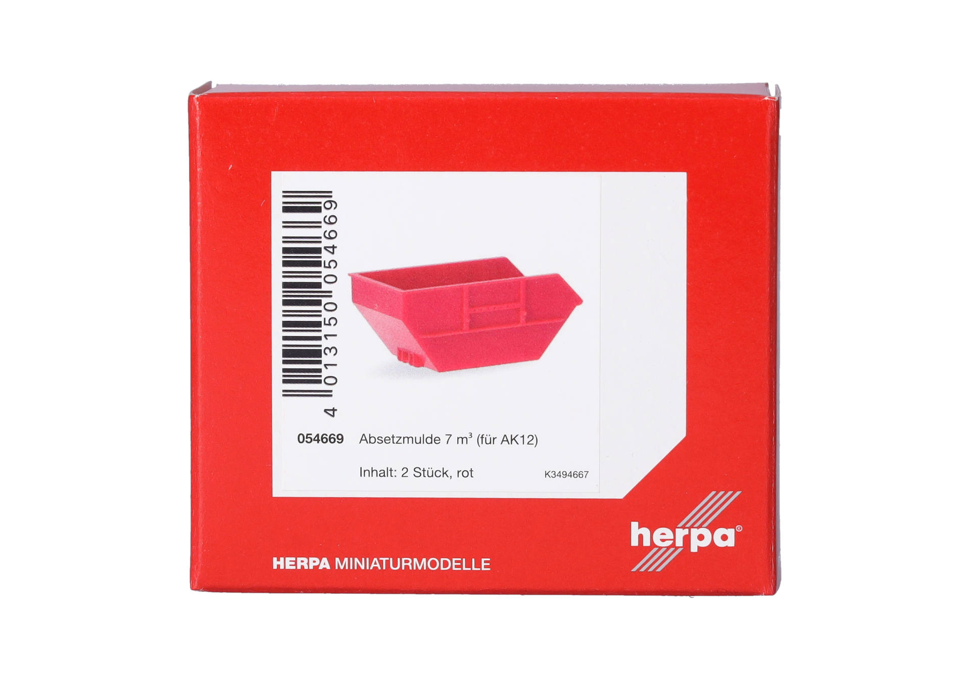 Skip tray 7m³ for AK12, red (2 pieces)