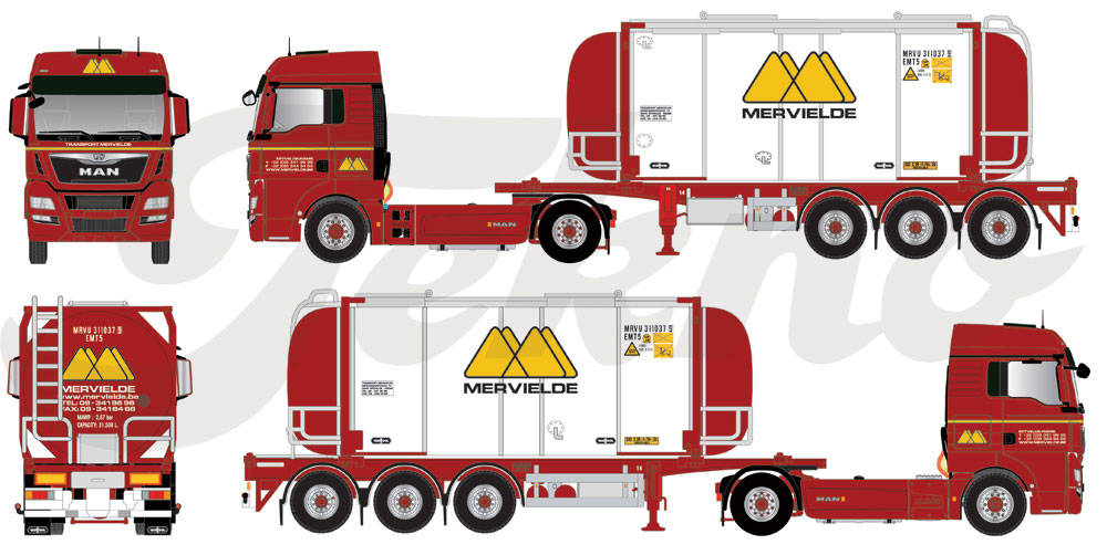 MAN TGX XLX swapcontainer semitrailer "Mervielde"
