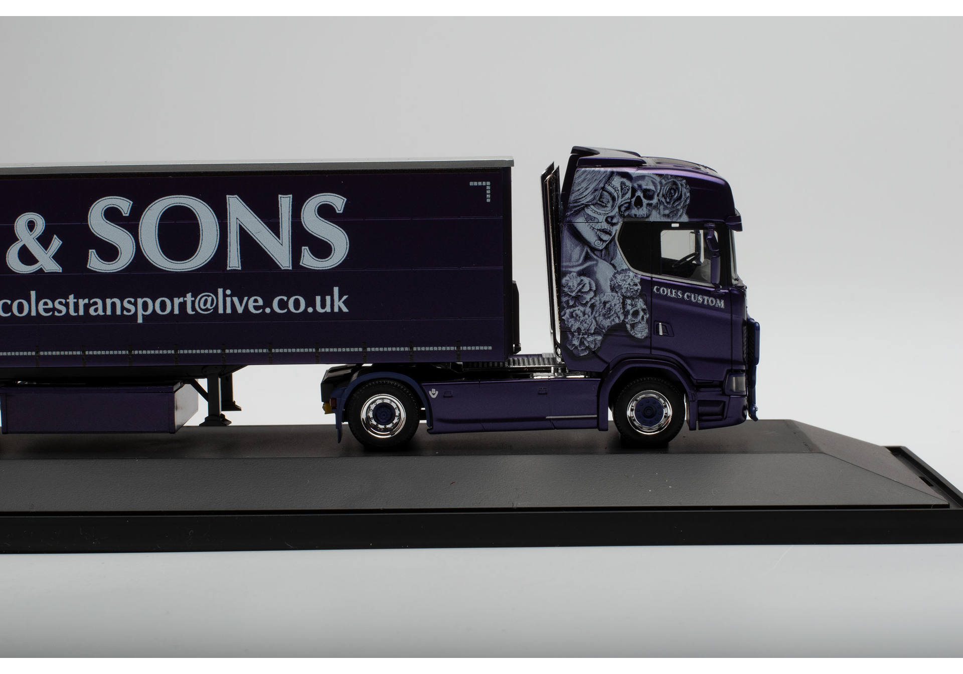 Scania CS 20 high roof curtain canvas semitrailer truck "Coles & Sons"