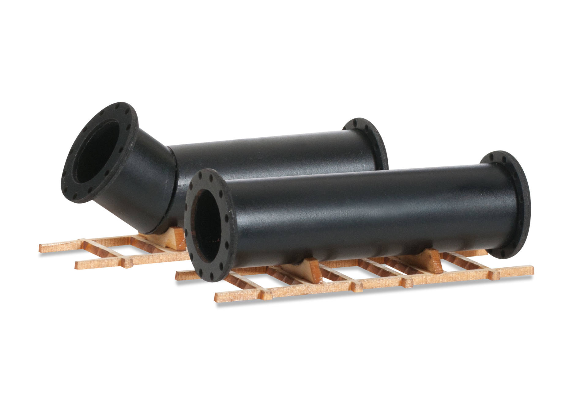 New type! Accessories Pipes on a pallet; one straight, one angled