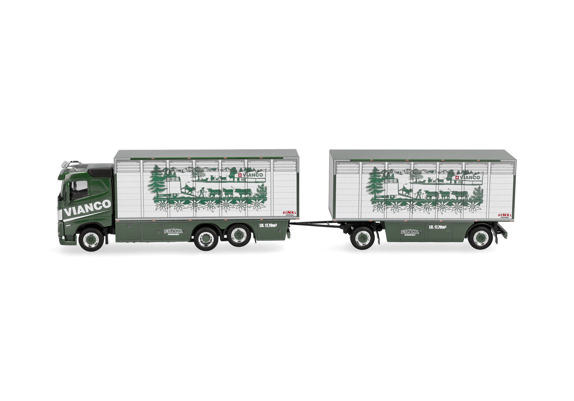 truck, trailer, green, cattle, graphic