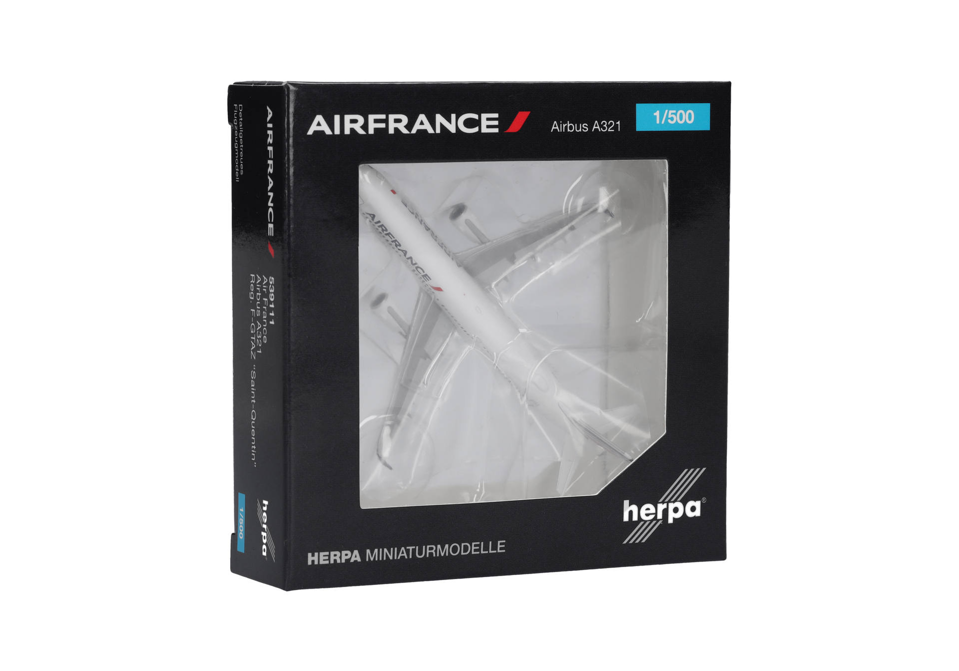 Flugzeugmodell, 1/500 Maßstab, Plastikmodell, weiß, Verpackung