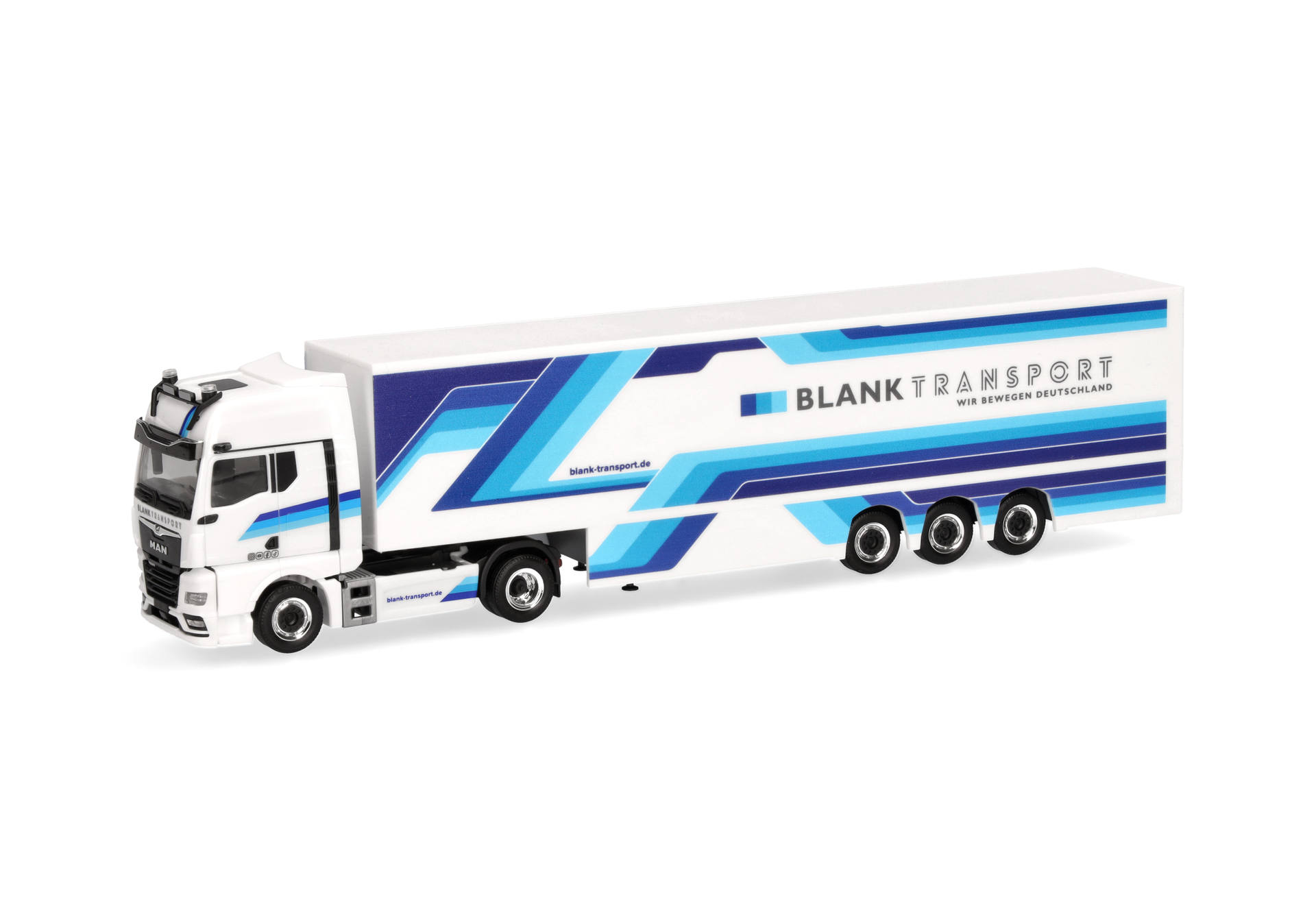 MAN TGX GX box semitrailer truck "Blank Transport"