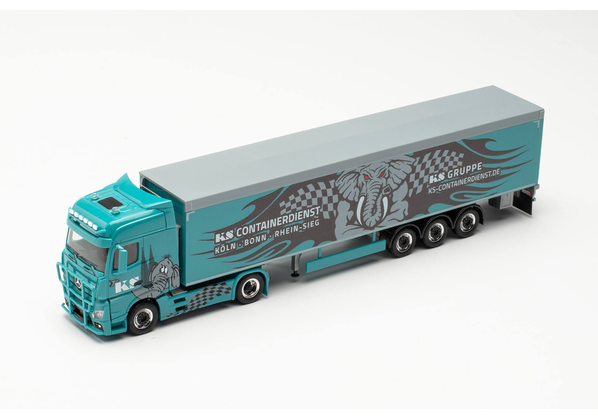 Mercedes-Benz Actros Bigspace Schubboden-Sattelzug "KS Containerdienst" (Nordrhein-Westfalen/Troisdorf)