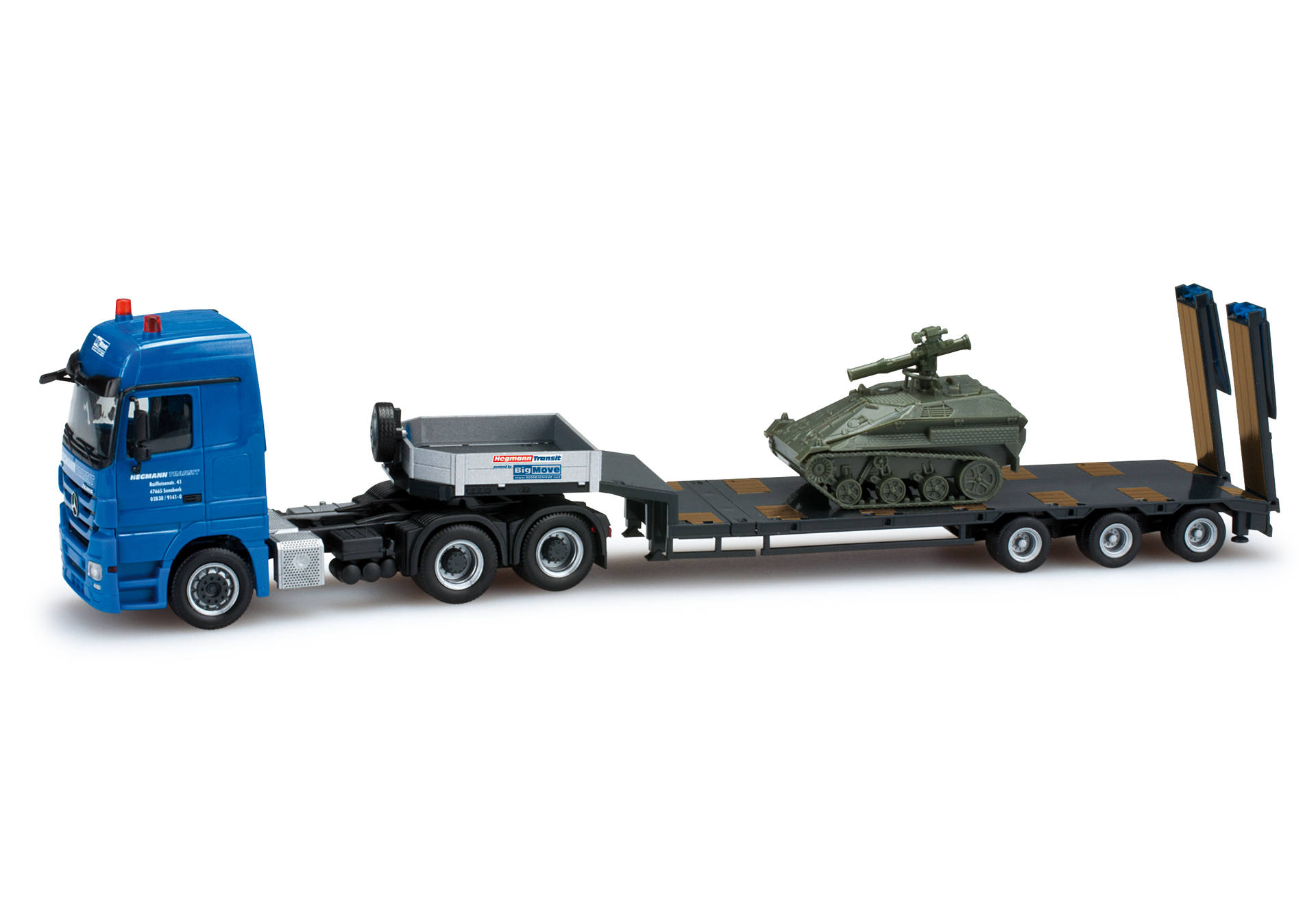 Mercedes-Benz Actros LH 08 low boy semitrailer with load tank Wiesel "Hegmann"