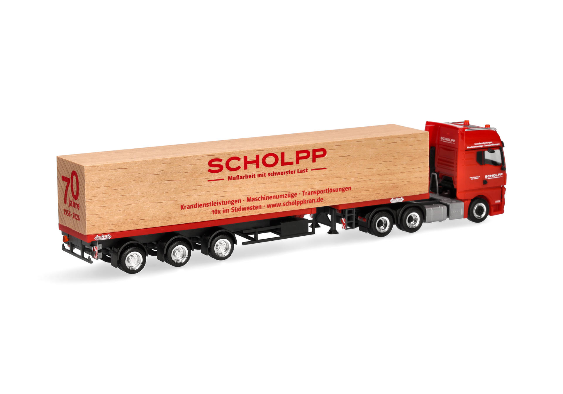 MAN TGX GX teletrailer semitrailer truck "70 years Scholpp"