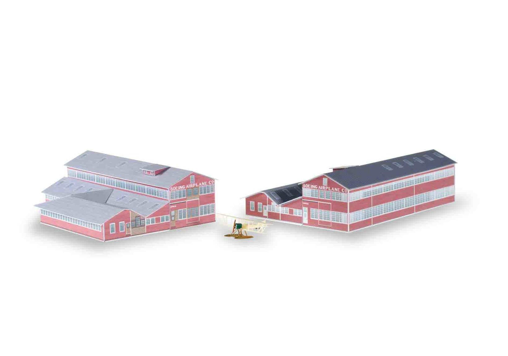 Boeing Centennial Set - Plant 1 "Red Barn" and 1x Boeing B&W plane, will not be produced