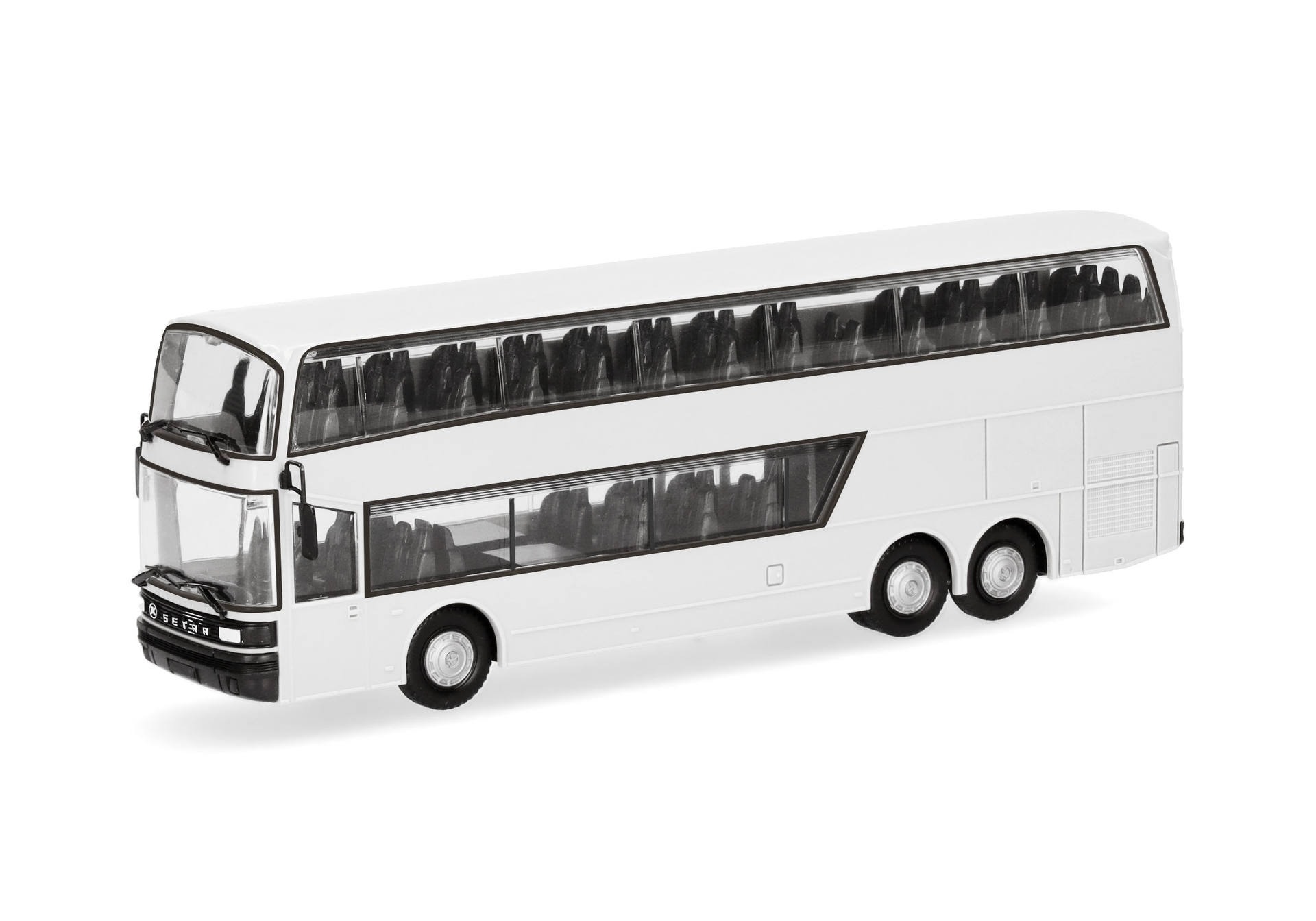 bus, double-decker, white, model, toy