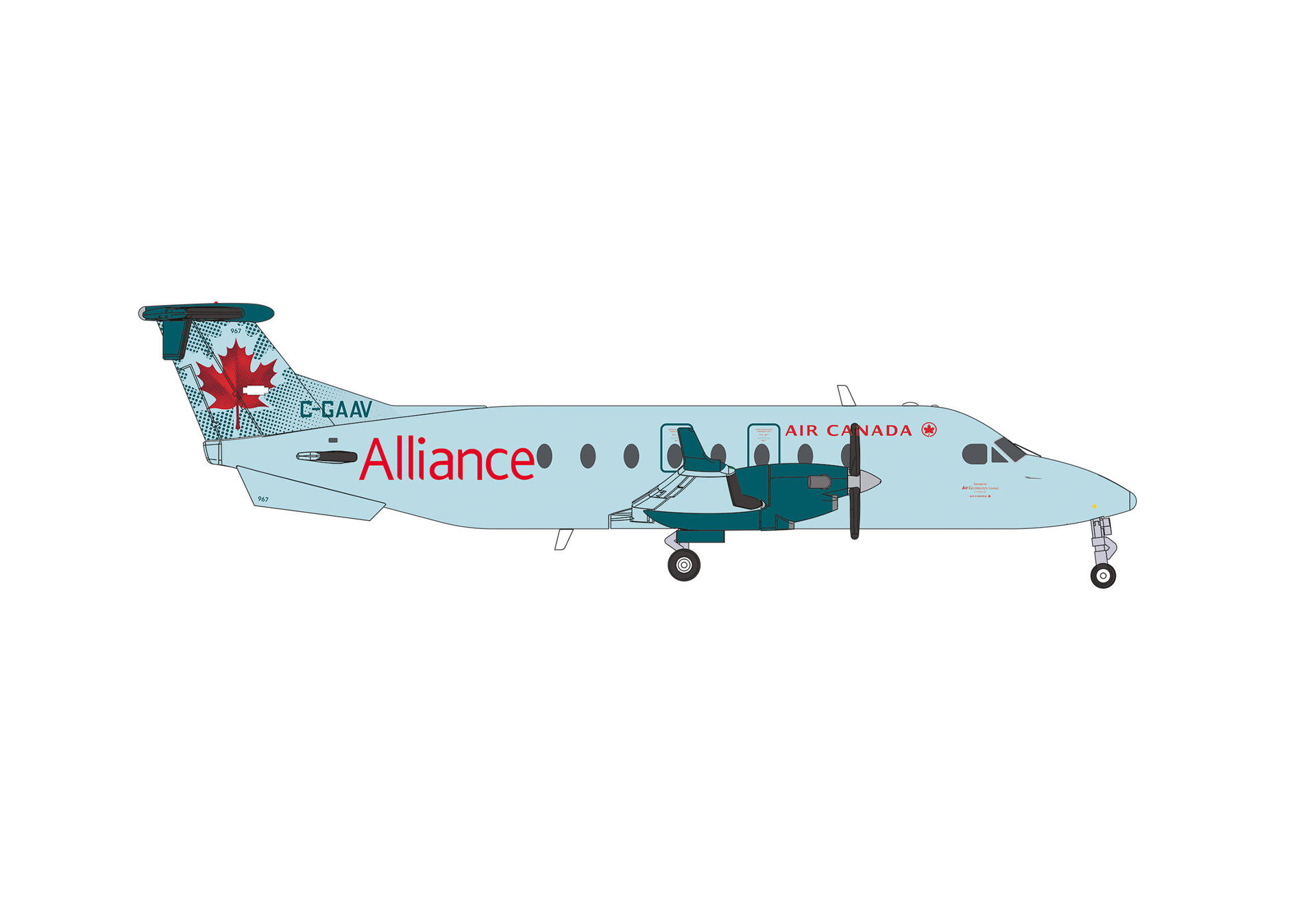 regional jet, aircraft, air Canada, illustration, livery Canada flag