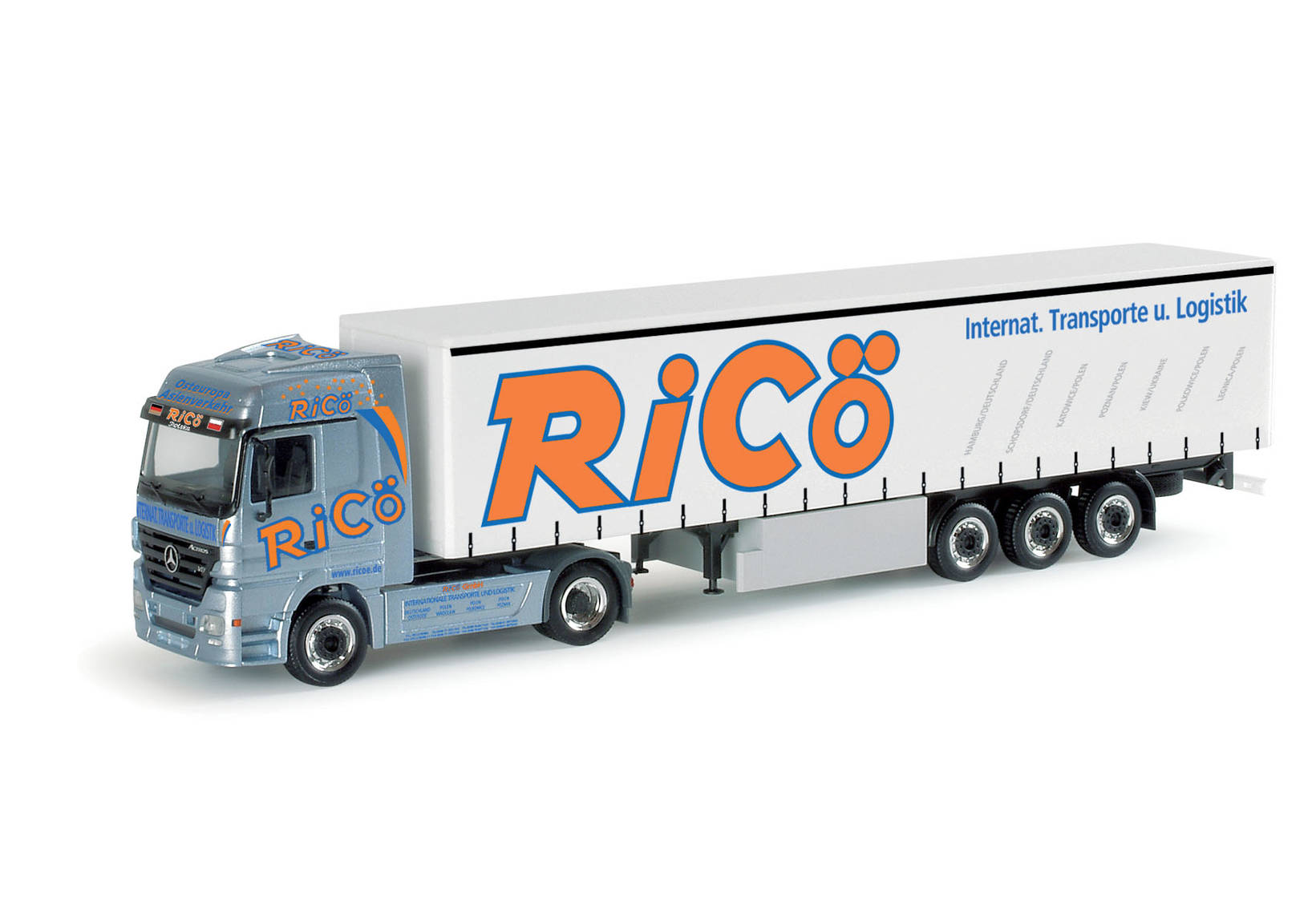 Mercedes-Benz Actros LH 02 curtain canvas semitrailer "RICOE"