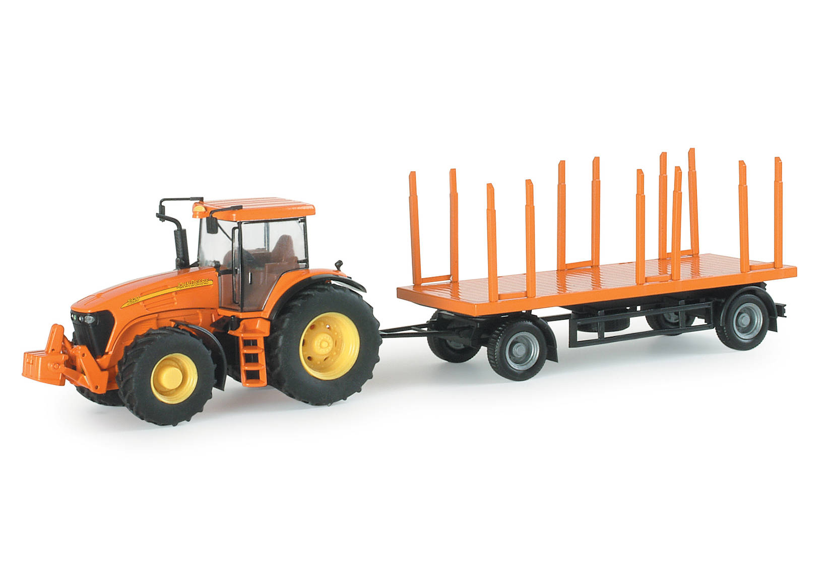 John Deere Traktor 7920 mit Rungenhänger, kommunal