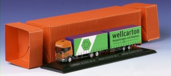 Scania 124 hl curtain plane tandem hanger train 3A/2A special box