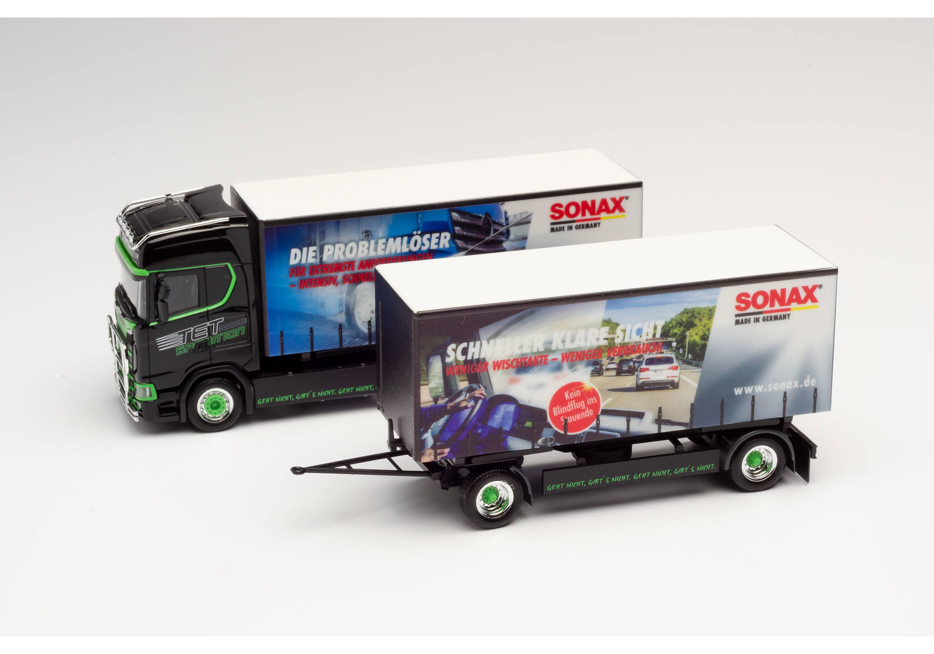 Scania CS 20 HD Wechselgardinenplanen-Hängerzug "TET / Sonax"