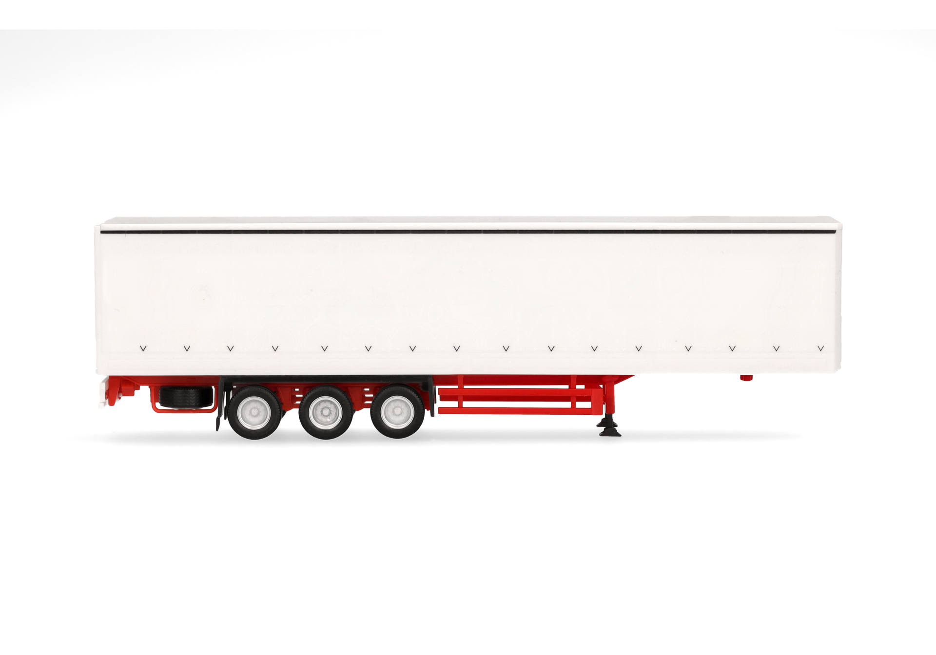 Curtain canvas trailer with side walls, 3-axles, white