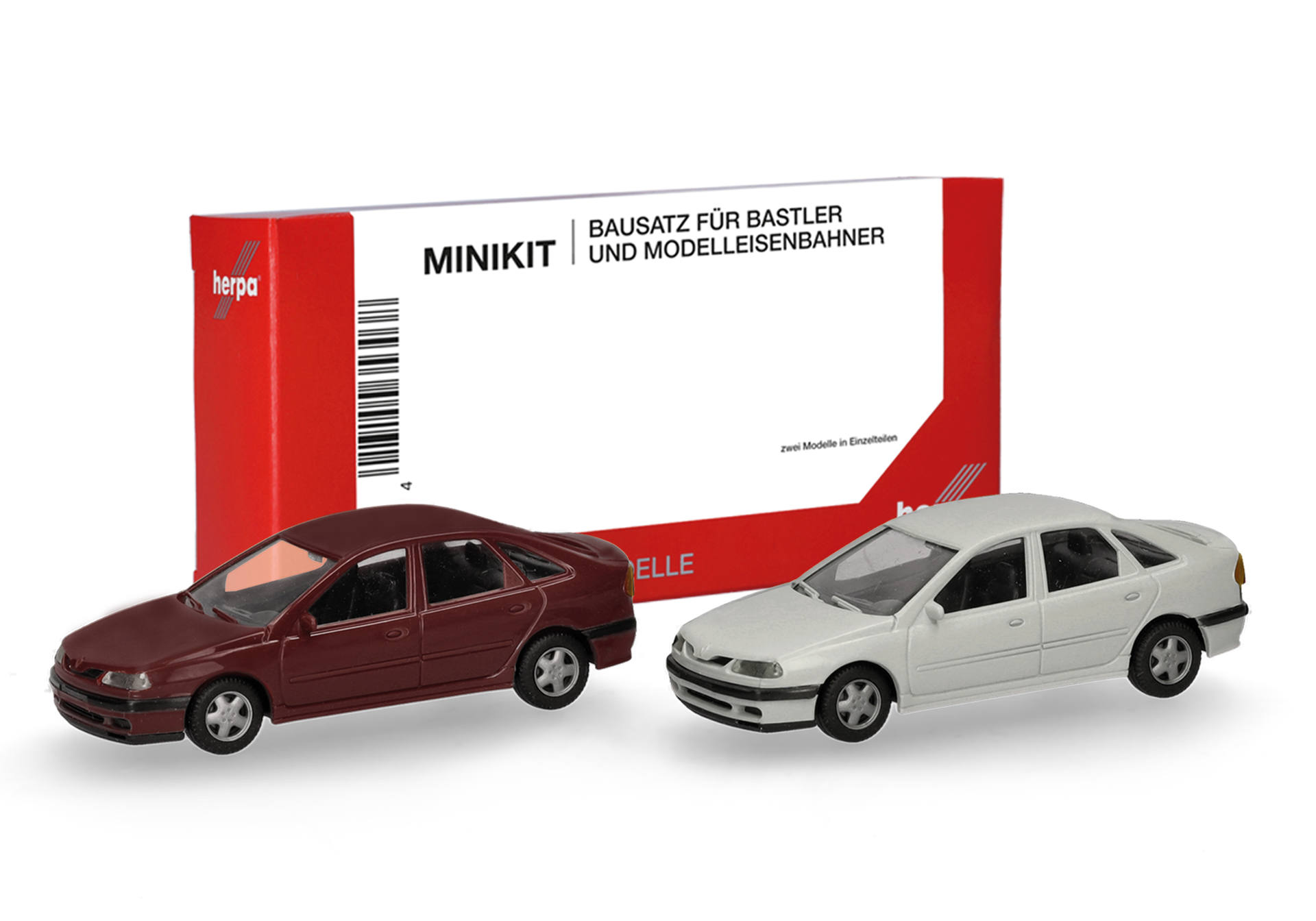 Herpa MiniKit: Renault Laguna Siennarot und Arktisweiß, 2 Stück