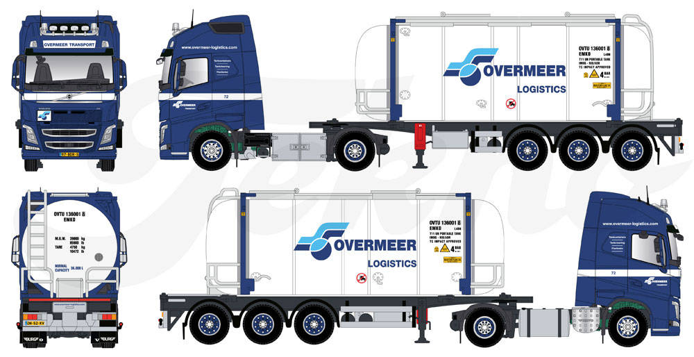 Volvo FH Gl. XL swapcontainer semitrailer "Overmeer"