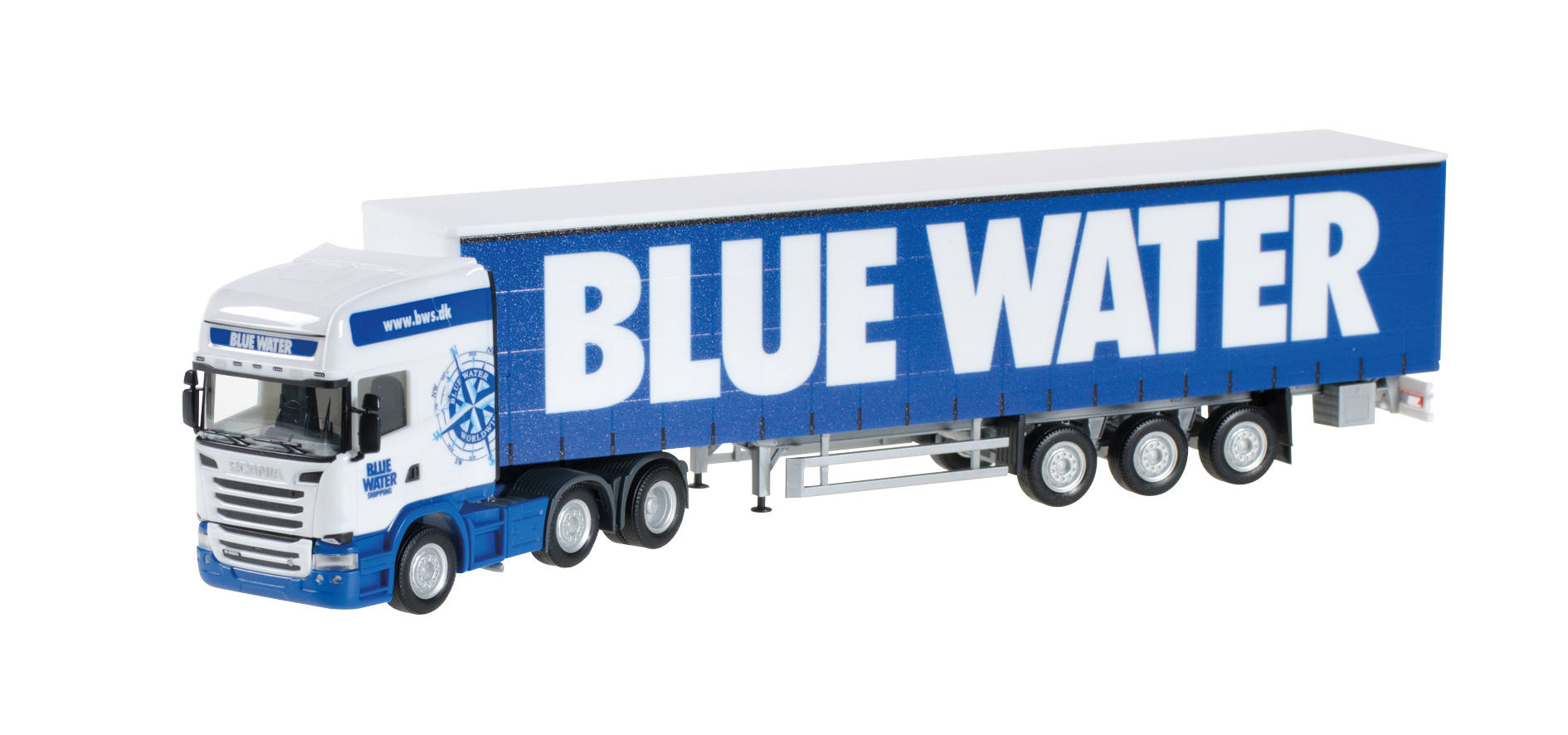 Scania R 2013 TL curtain canvas semitrailer "Blue Water"