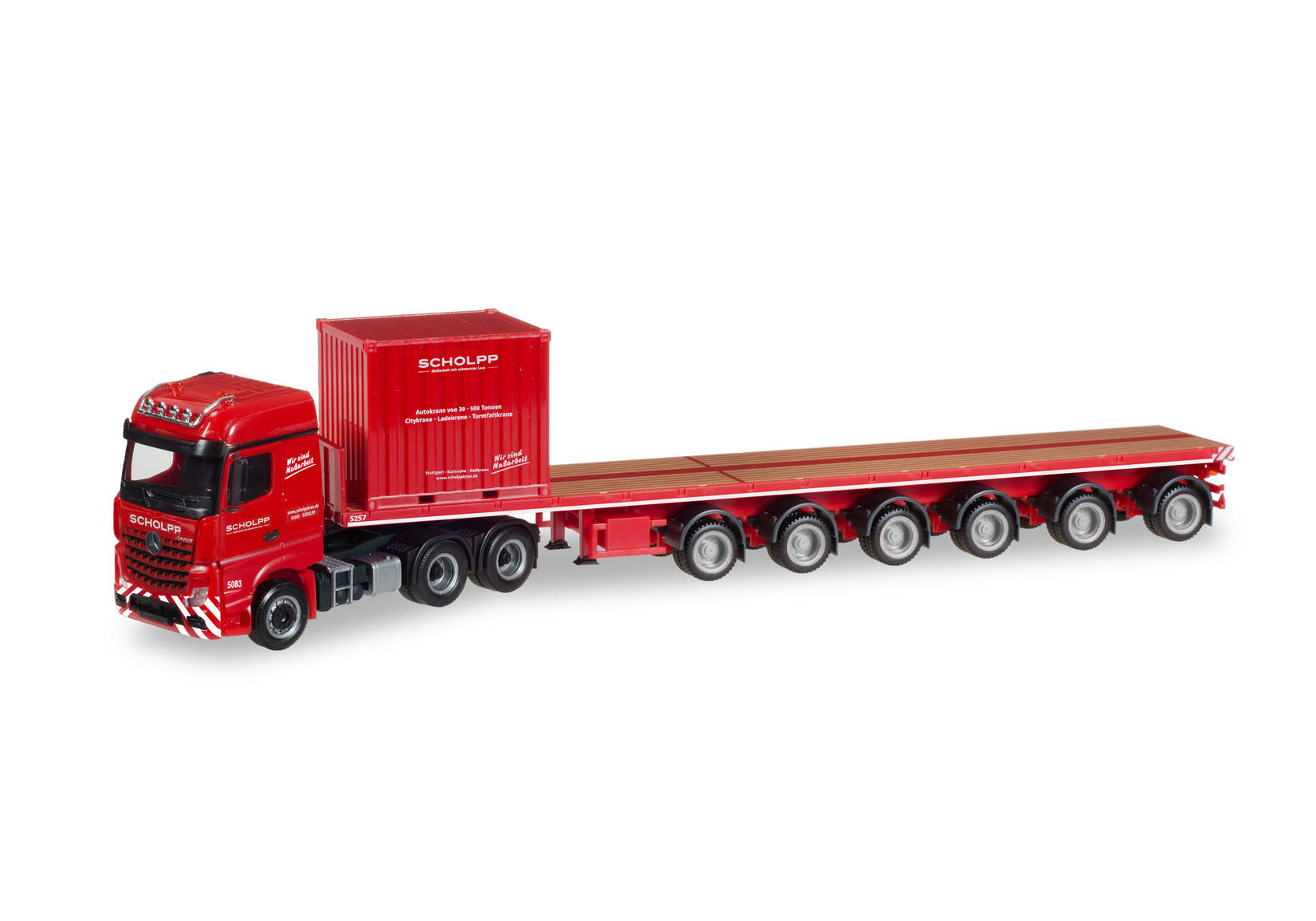 Mercedes-Benz Arocs 6x4 ballast trailer with 10 ft. container "Scholpp"