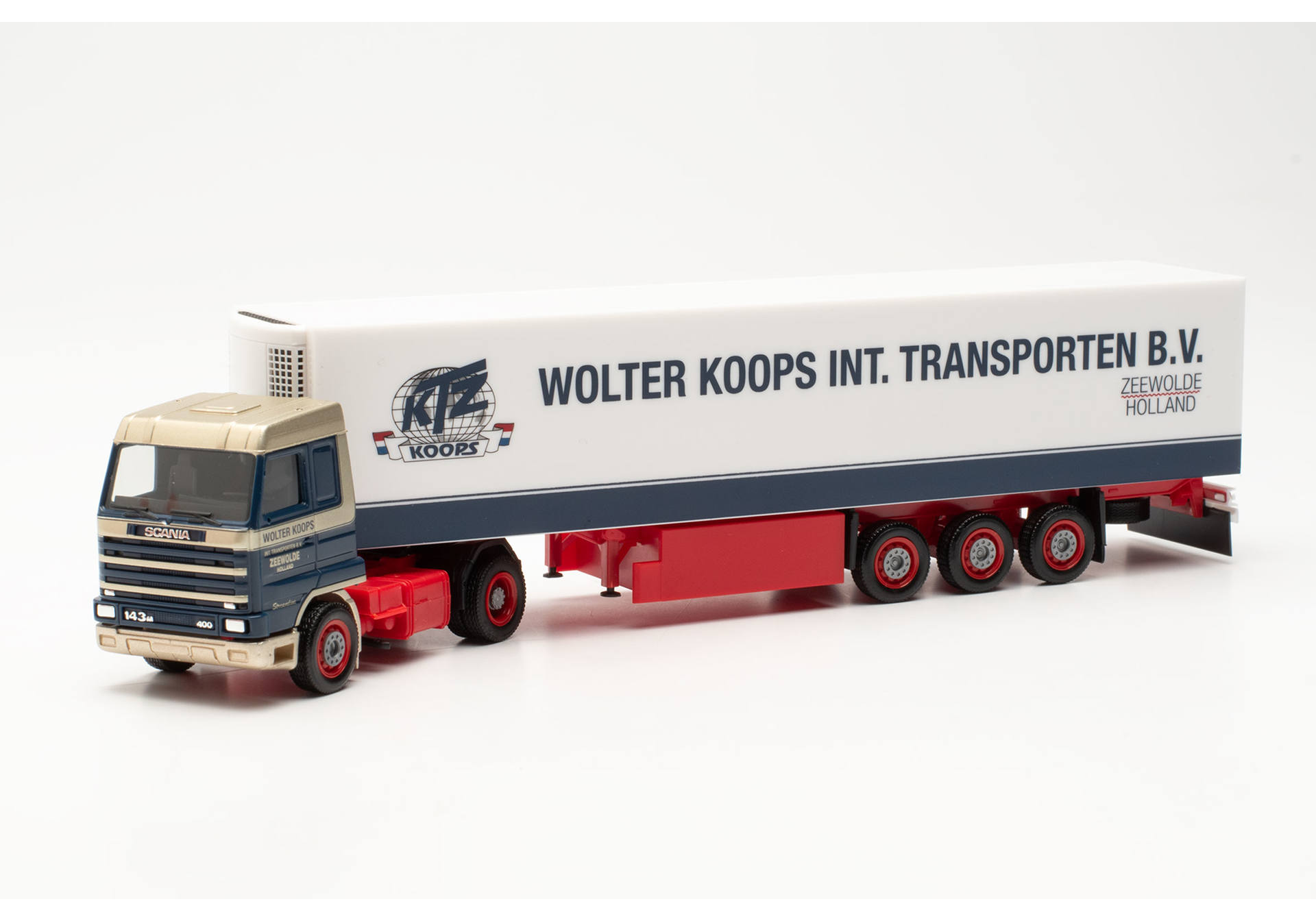Scania 143 Streamline refrigerated semitrailer "Wolter Koops" (Netherlands/Zeevolde)