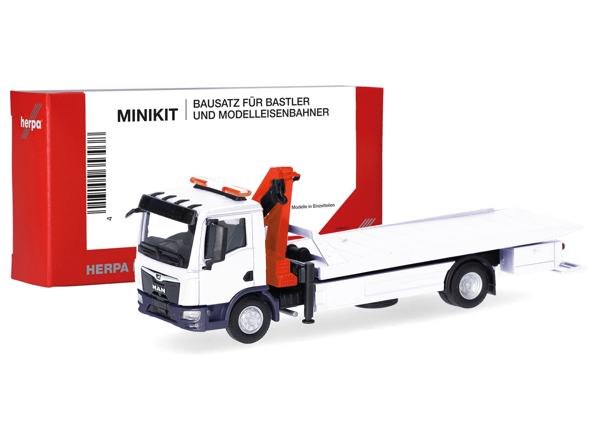 Herpa MiniKit: MAN TGM Plateau tow truck with crane (1 piece)