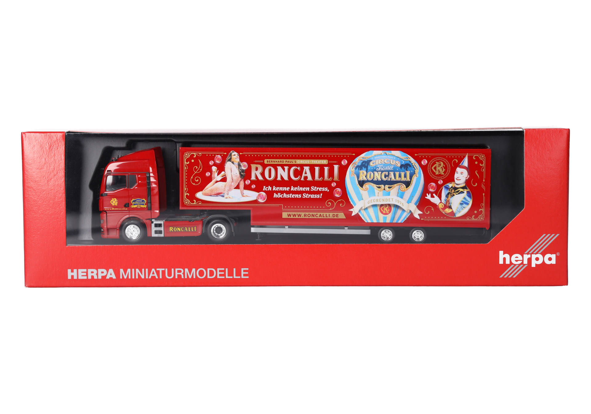 toy truck, diecast, red, trailer, Roncalli