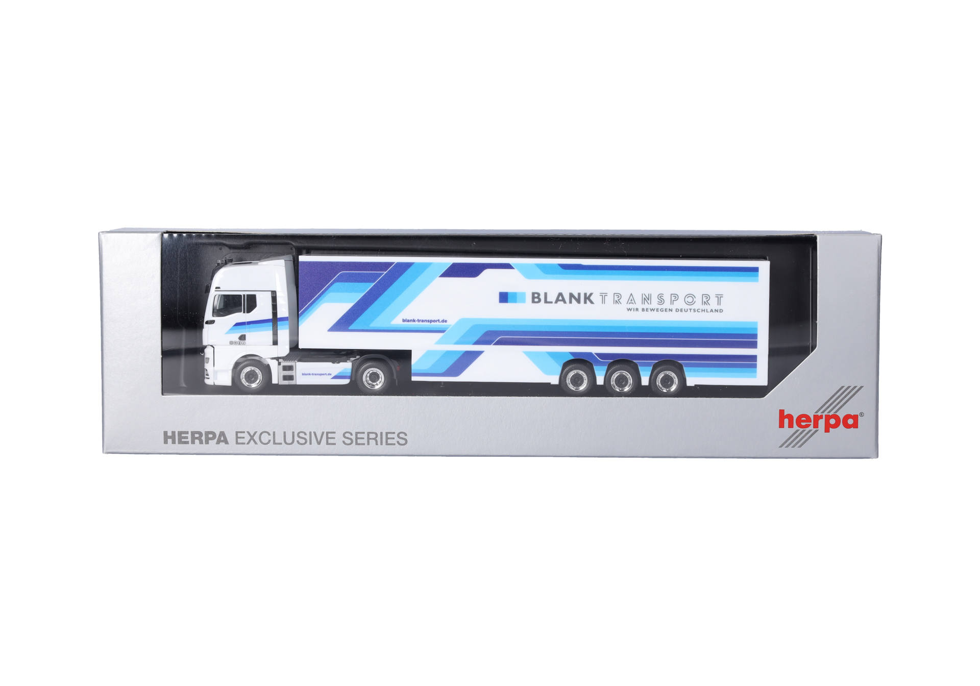 MAN TGX GX box semitrailer truck "Blank Transport"