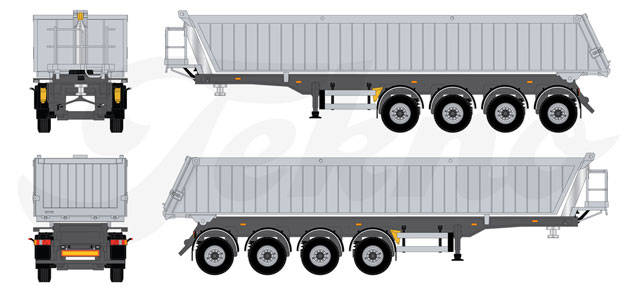 Danish dump trailer 4-axles