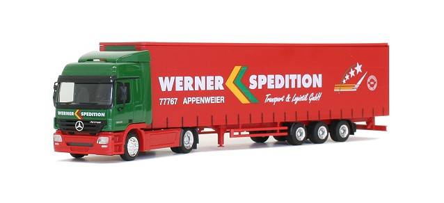 Mercedes-Benz Actros L curtain canvas semitrailer "Werner"