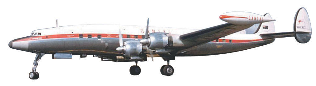 Qantas Lockheed L-1049 Super Constellation. This item comes / came in Wooster branded packaging.