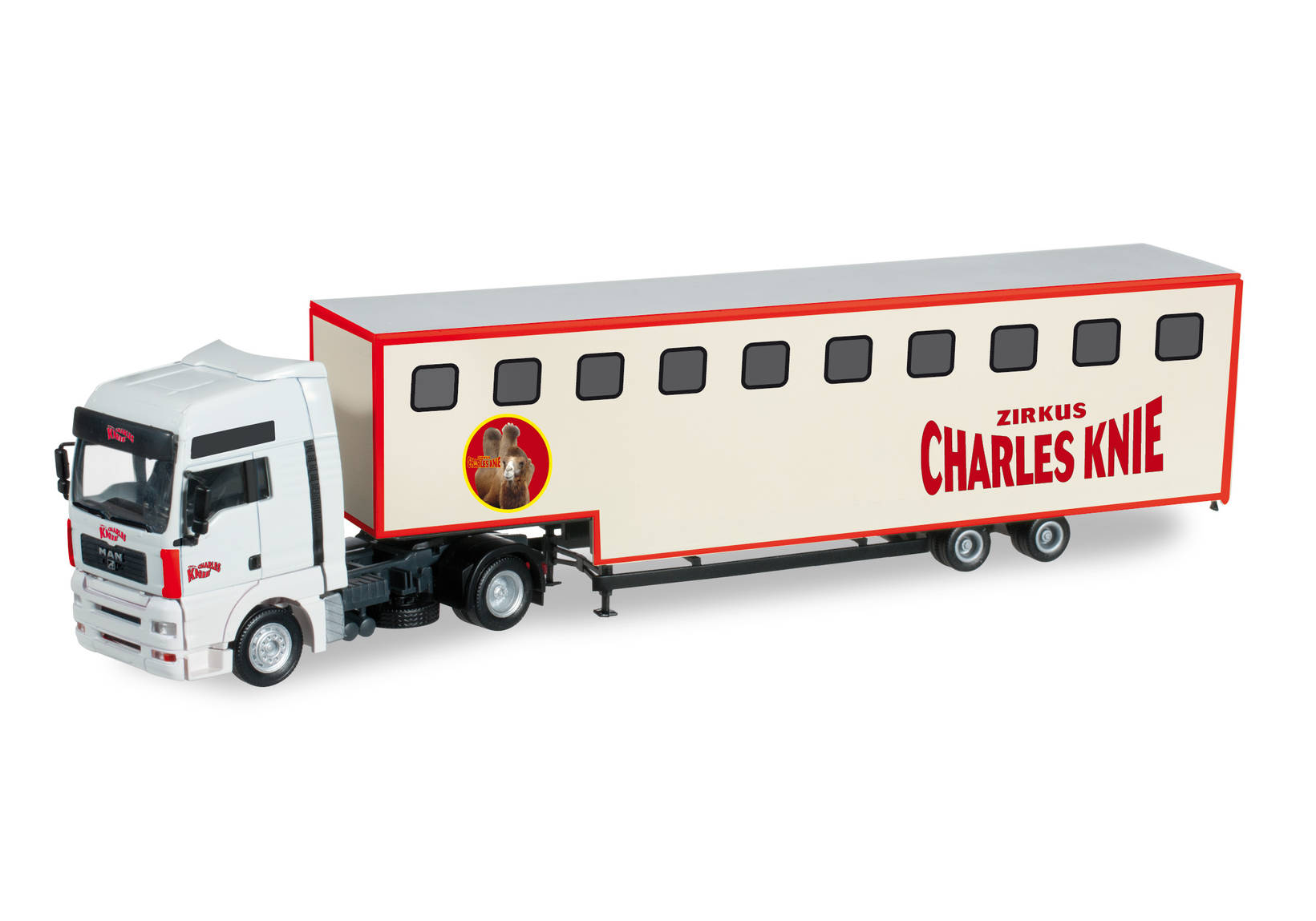MAN TGA XXL jumbo box semitrailer "Charles Knie"