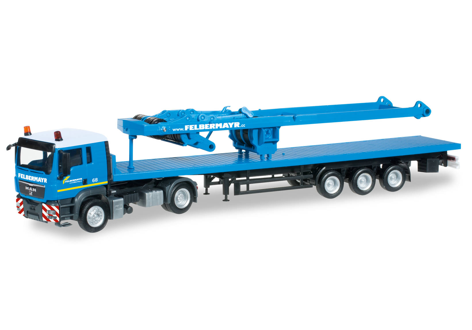 MAN TGS L flatbed semitrailer with SA-Rack for Liebherr LR 1600/2 "Felbermayr" (A)